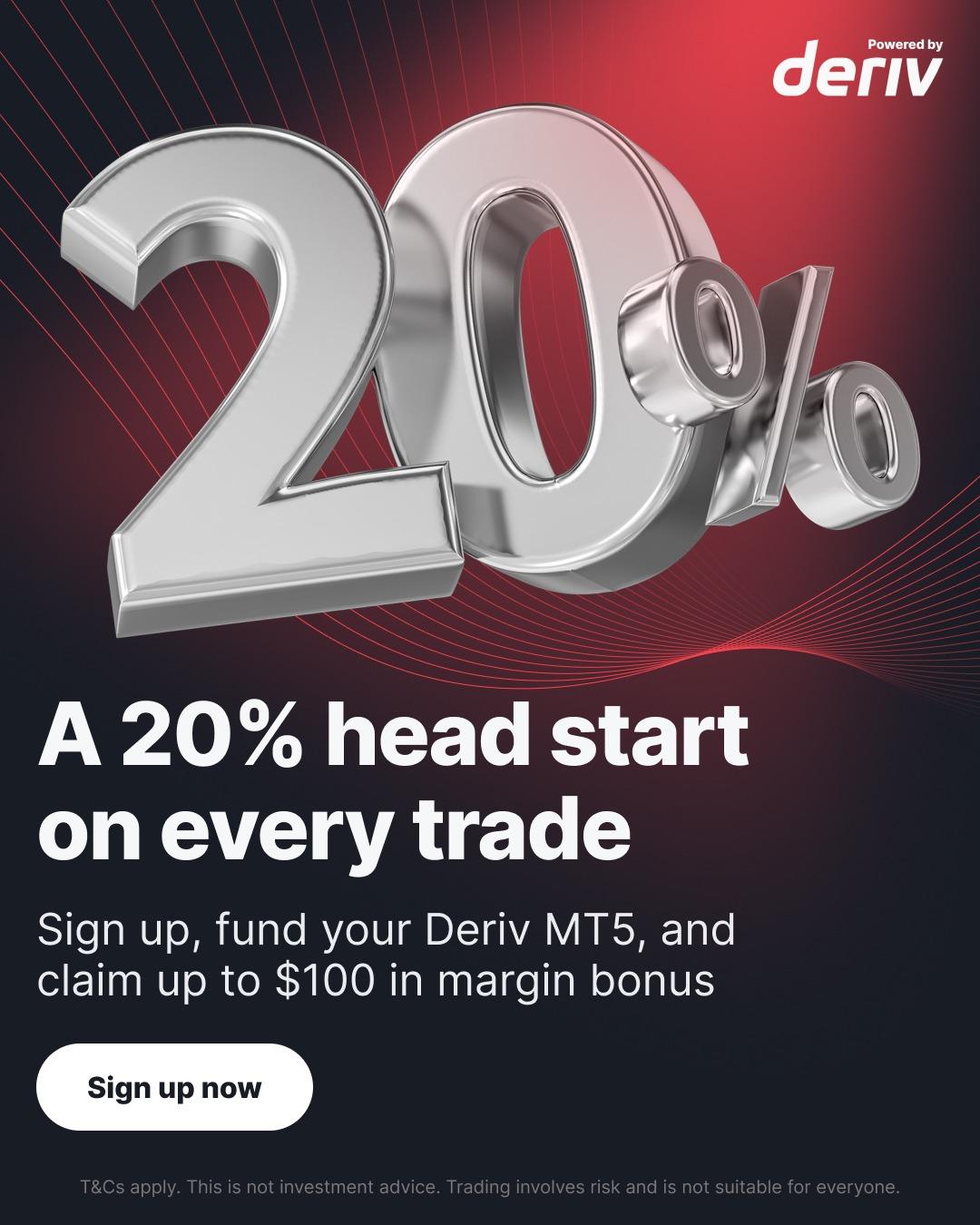 Not for long! Deriv bonus expires 30 April